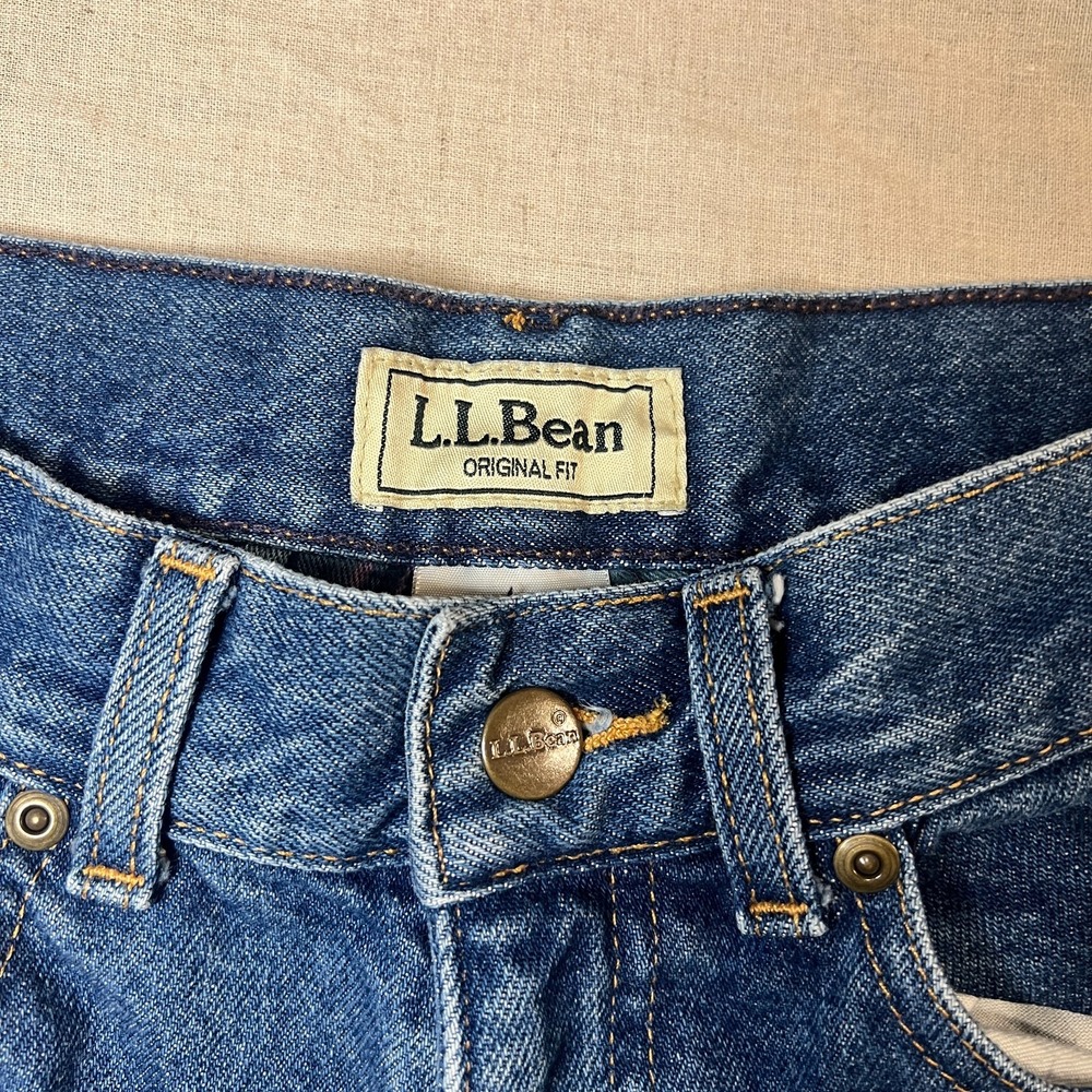 Vintage LL Bean Flannel Lined Jeans Womens 10 High Rise Mom Straight Cabincore - Picture 4 of 12